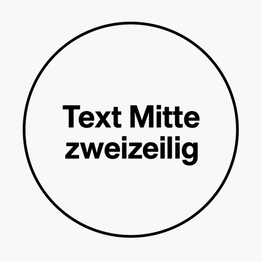 Text mittig, zweizeilig