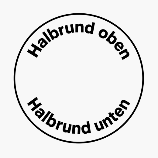 Text oben und unten, umlaufend