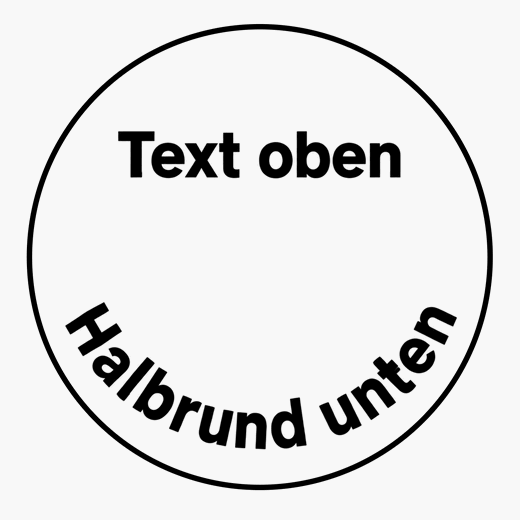 Text oben, unten umlaufend