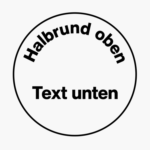 Text oben umlaufend, Text unten