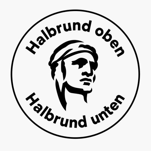Logo, Text oben und unten