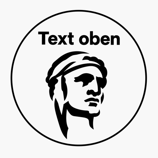 Text oben und Logo