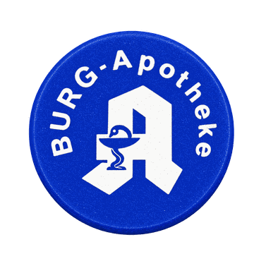 Blaue Pfandmarke Burg-Apotheke